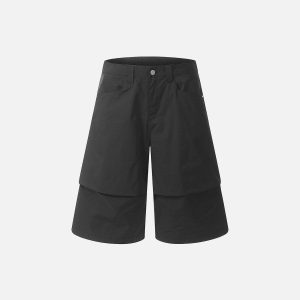 Y2K Multi Pocket Cargo Shorts for a Chic Grunge Aesthetic Look