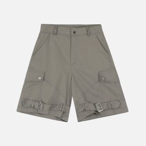 Y2K Multi Pocket Cargo Shorts for Trendy Coquette and Grunge Aesthetic Outfits