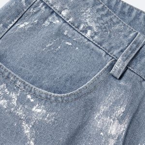 Y2K Multi Pocket Washed Jeans for Grunge Aesthetic and Coquette Style Outfits