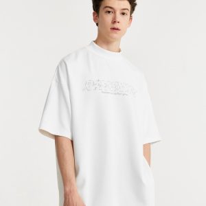 Y2K Oversized Embroidery T-Shirt for Coquette Aesthetic and Grunge Style Outfits