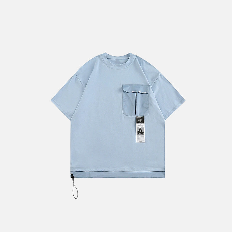 Y2K Oversized Pocket Tee - Trendy Grunge Style for Aesthetic Outfits