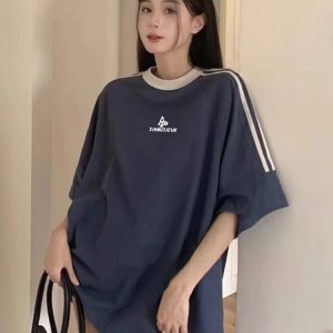 Y2K Oversized Retro T-Shirt: Vintage-Inspired Comfy Top for Aesthetic Outfits