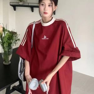 Y2K Oversized Retro T-Shirt: Vintage-Inspired Comfy Top for Aesthetic Outfits