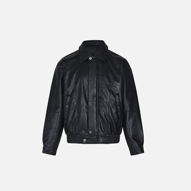 Y2K Padded Leather Jacket for Edgy Grunge Style and Retro Aesthetic Fashion