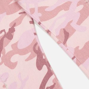 Y2K Pink Camouflage Cargo Jeans for Trendy Aesthetic Outfits and Casual Style