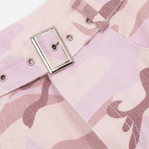 Y2K Pink Camouflage Cargo Jeans for Trendy Aesthetic Outfits and Casual Style