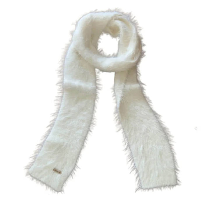 Y2K Popstar Fuzzy Scarf for Cozy Aesthetic Looks and Retro Fashion Vibes