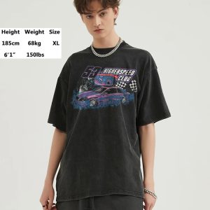 Y2K Racing Club Graphic Tee - Vintage Loose Fit for Retro Aesthetic Outfits