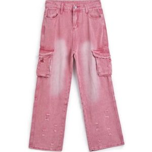 Y2K Ripped Multi Pocket Cargo Jeans for Trendy Grunge and Coquette Aesthetic Outfits