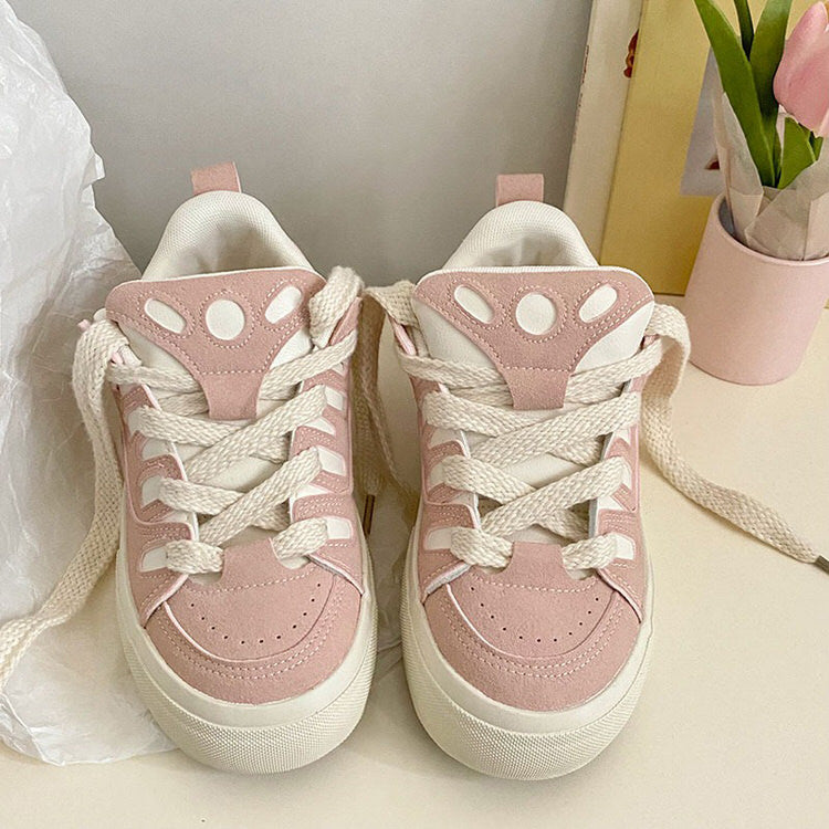 Y2K Skater Girl Pink Sneakers - Cute Aesthetic Footwear for Trendy Outfits