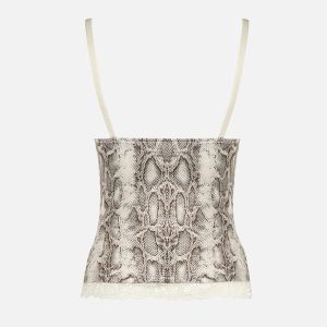 Y2K Snake Pattern Cami Top - Trendy Coquette Aesthetic Crop for Stylish Outfits