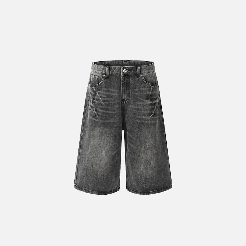 Y2K Solid Washed Denim Jorts for Trendy Y2K Aesthetic Outfits and Casual Summer Style