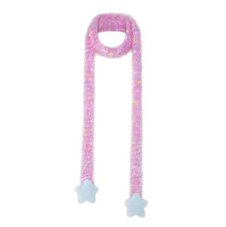 Y2K Star Fairy Fuzzy Scarf for Cozy Aesthetic Looks and Trendy Y2K Fashion