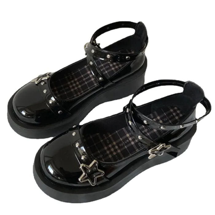 Y2K Star Girl Buckle Platform Sandals for Trendy Aesthetic Outfits and Summer Vibes