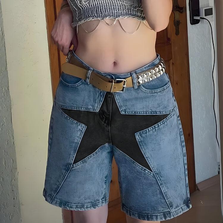 Y2K Star Jean Shorts: Trendy Y2K Aesthetic Denim for Stylish Summer Outfits