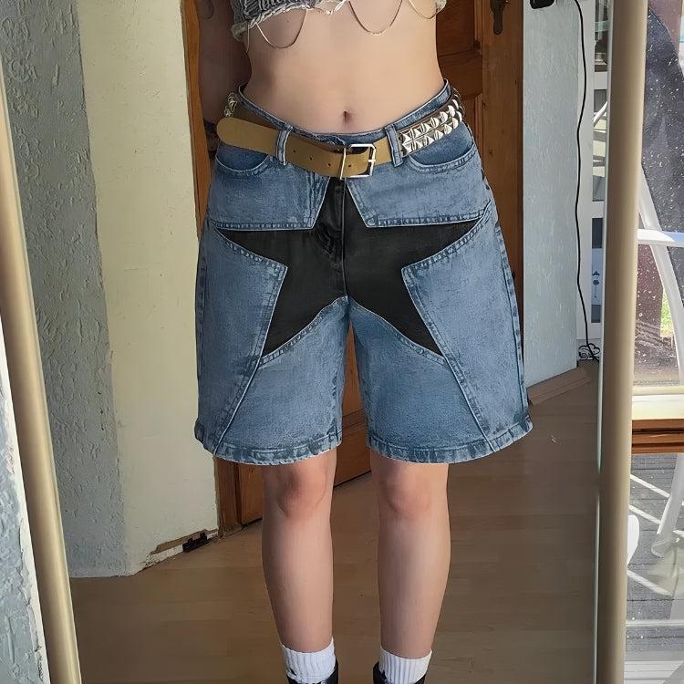 Y2K Star Jean Shorts: Trendy Y2K Aesthetic Denim for Stylish Summer Outfits