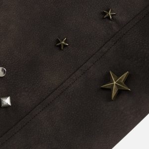 Y2K Star Rivet Cargo Skirt - Trendy Grunge Aesthetic with Coquette Style Touch