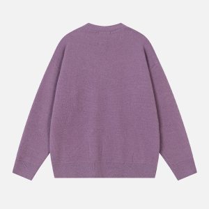 Y2K Star Rivet Sweater: Trendy Grunge Aesthetic Knit for Cozy, Cute Outfits