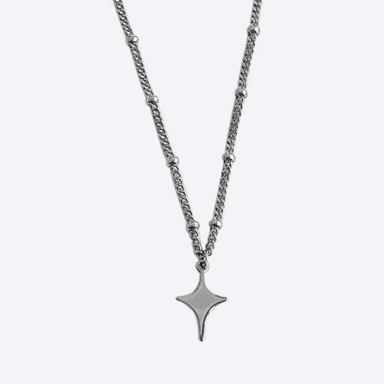 Y2K Star Silver Necklace - Trendy Coquette Aesthetic Jewelry for Y2K Fashion Lovers