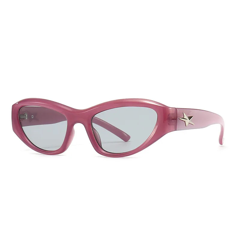 Y2K Star Wrap Around Sunglasses for Trendy Y2K Aesthetic and Retro Fashion Lovers