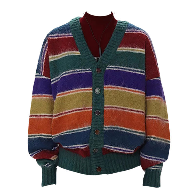 Y2K Striped Cardigan: Comfy Vintage-Inspired Layering for Coquette and Grunge Aesthetics