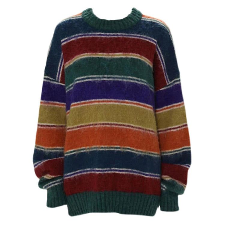 Y2K Striped Sweater: Cute and Comfy Top for Coquette and Grunge Aesthetic Outfits