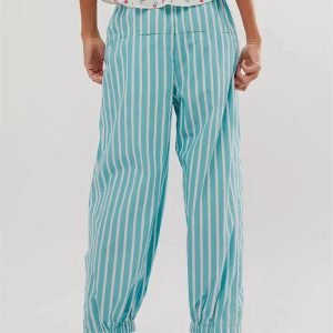 Y2K Striped Sweatpants for Comfy Aesthetic Outfits - Retro Grunge Style Essentials