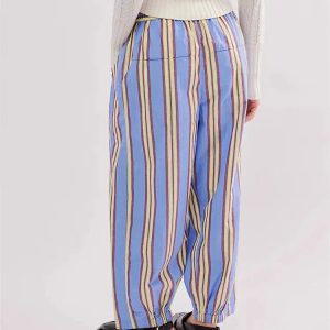 Y2K Striped Sweatpants for Comfy Aesthetic Outfits - Retro Grunge Style Essentials