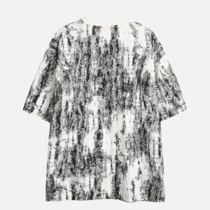 Y2K Tie Dye Distressed Tee - Trendy Grunge Aesthetic Top for Vintage-Inspired Outfits