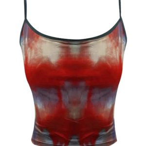 Y2K Tie-Dye Whirl Cami Top - Cute Aesthetic Crop for Grunge and Coquette Styles