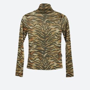 Y2K Tiger Mesh Top - Trendy Grunge Aesthetic Tee for Stylish Y2K Outfits