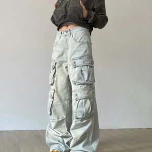 Y2K Vintage Distressed Cargo Pants for Trendy Grunge Aesthetic Outfits