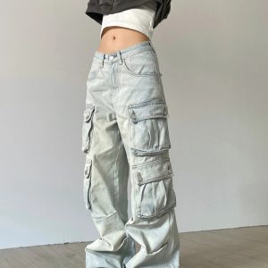 Y2K Vintage Distressed Cargo Pants for Trendy Grunge Aesthetic Outfits