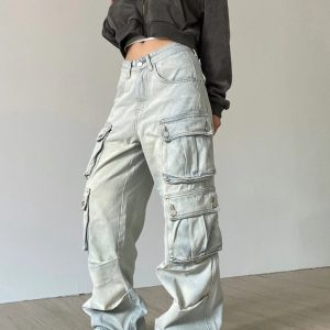 Y2K Vintage Distressed Cargo Pants for Trendy Grunge Aesthetic Outfits