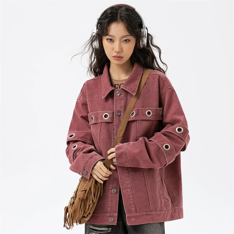 Y2K Vintage Grunge Aesthetic Women's Jacket for Trendy Street Style