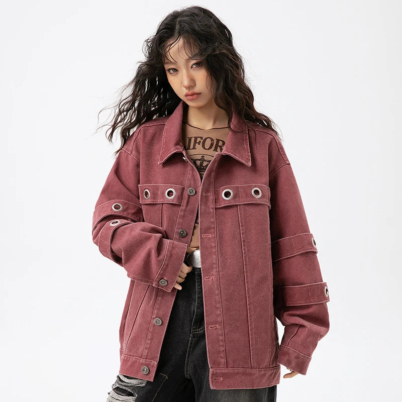 Y2K Vintage Grunge Aesthetic Women's Jacket for Trendy Street Style