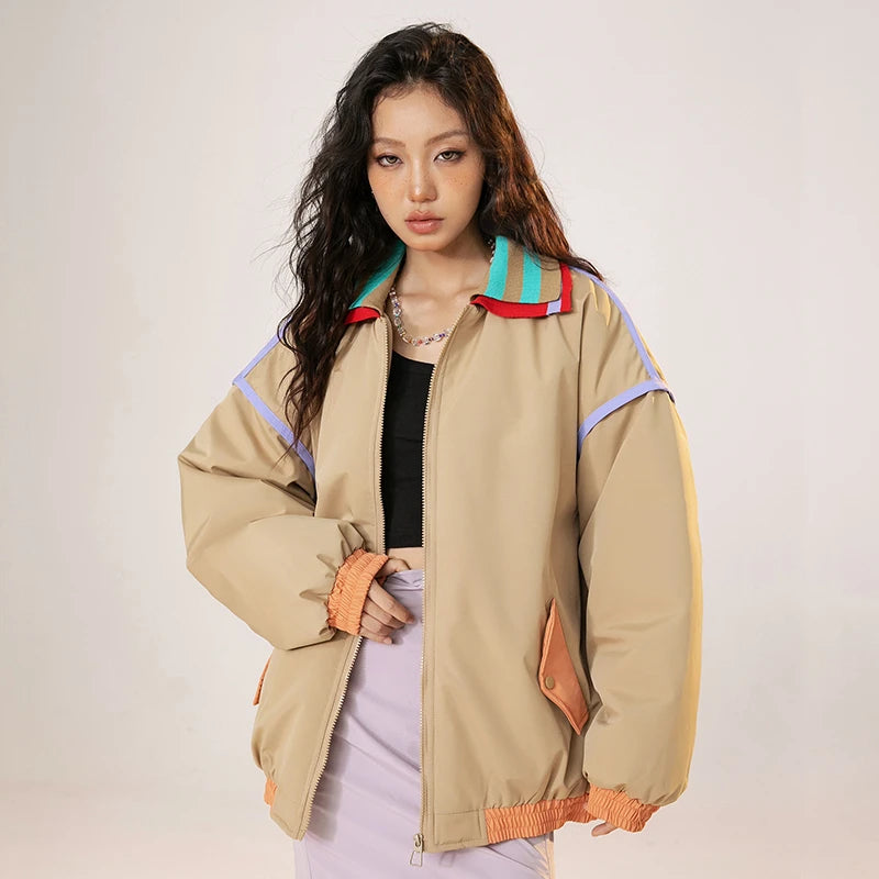 Y2K Vintage Striped Windbreaker Jacket for Retro Aesthetic Outfits and Street Style