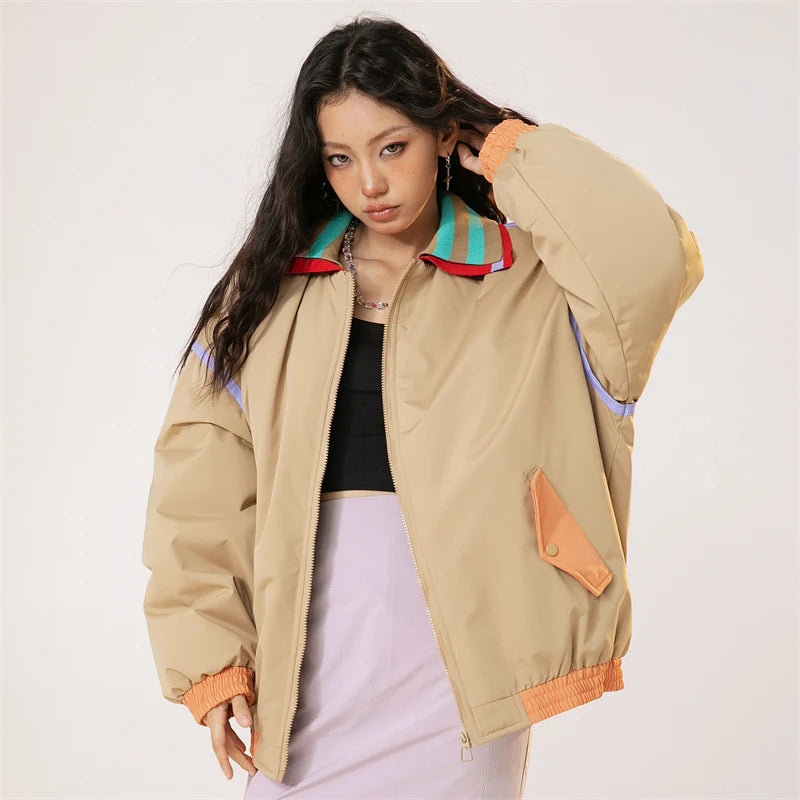 Y2K Vintage Striped Windbreaker Jacket for Retro Aesthetic Outfits and Street Style