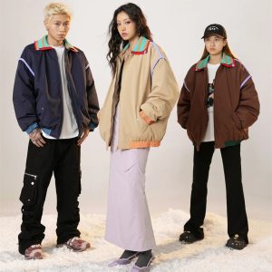 Y2K Vintage Striped Windbreaker Jacket for Retro Aesthetic Outfits and Street Style