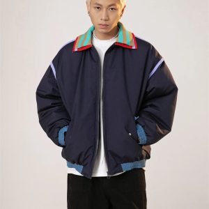 Y2K Vintage Striped Windbreaker Jacket for Retro Aesthetic Outfits and Street Style