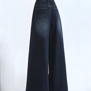 Y2K Wide Leg Jeans - Vintage-Inspired Regular Waist Denim for Trendy Aesthetic Outfits