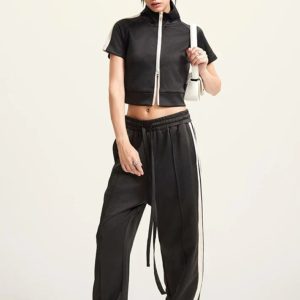 Y2K Women's Zip-Up Crop Top: Trendy Coquette Aesthetic for Stylish Outfits